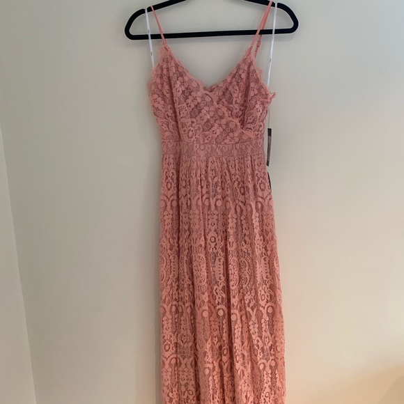 Lulu’s Unending Love Blush Pink Lace Maxi Dress S Prom Wedding Guest Bridesmaid - Picture 2 of 8